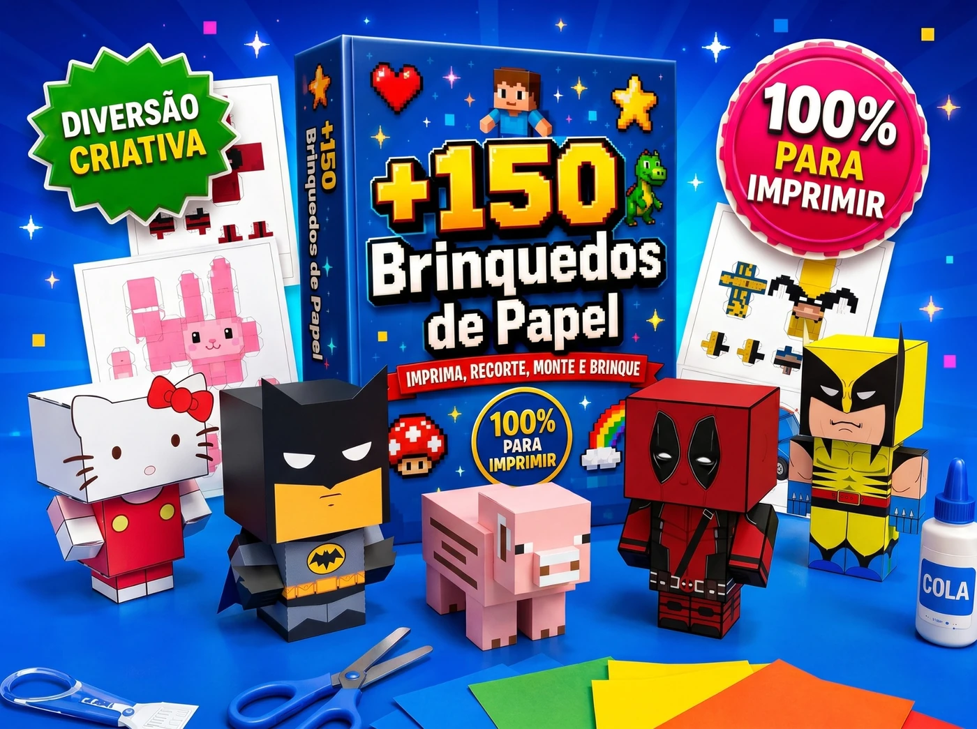 Bônus de brinquedos de papel para imprimir